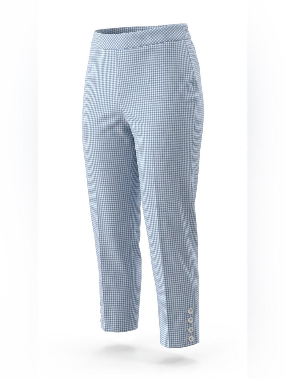 Talbots Blue & White Gingham Cropped Pants Size 10